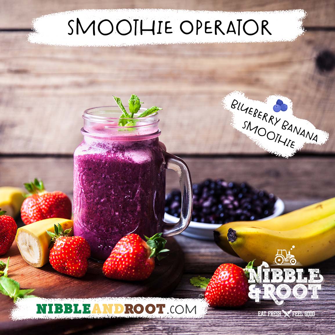 🍌 Blueberry Banana Smoothie – Nibble & Root