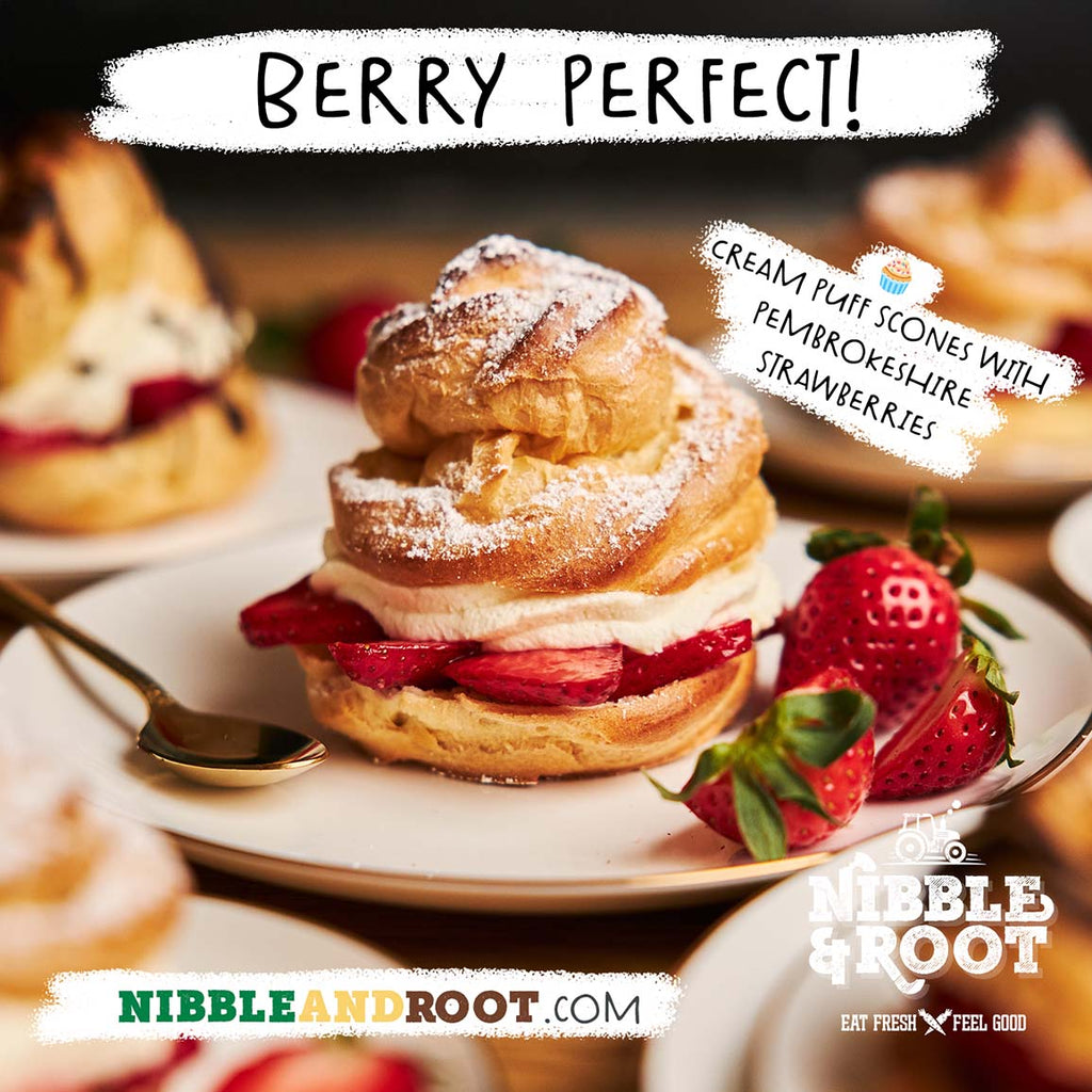 🧁 Cream Puff Scones with Pembrokeshire Strawberries