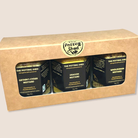 The Potting Shed 3 Mini Jar Gift Box – Mustard Pack 2