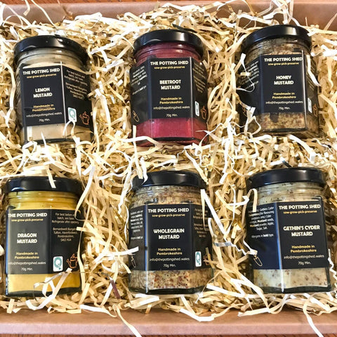 The Potting Shed 6 Mini Jar Mustard Hamper